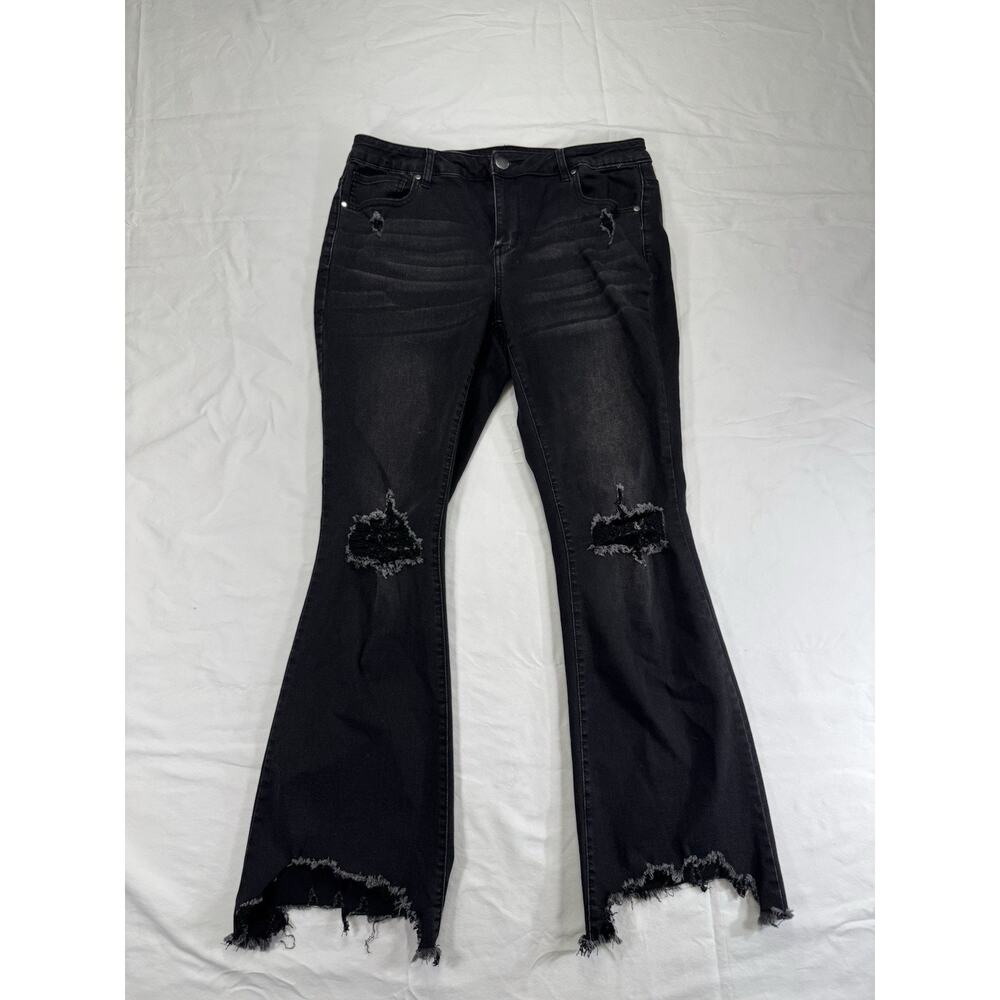 A Beautiful Soul Jeans Womens Sz 14‎ Distressed Black